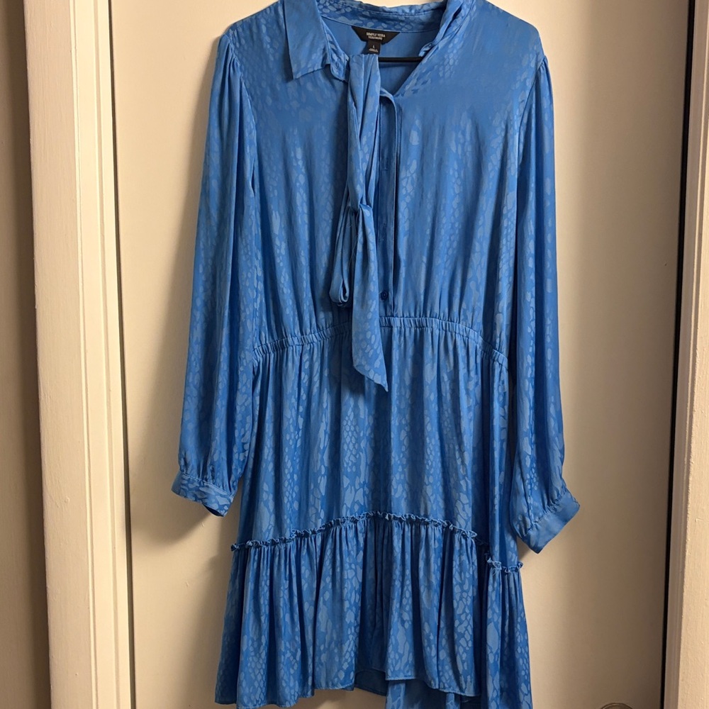 Simply Vera Vera Wang Blue Long Sleeve Dress